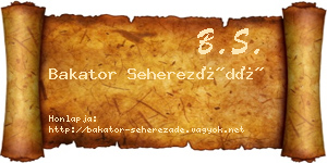 Bakator Seherezádé névjegykártya